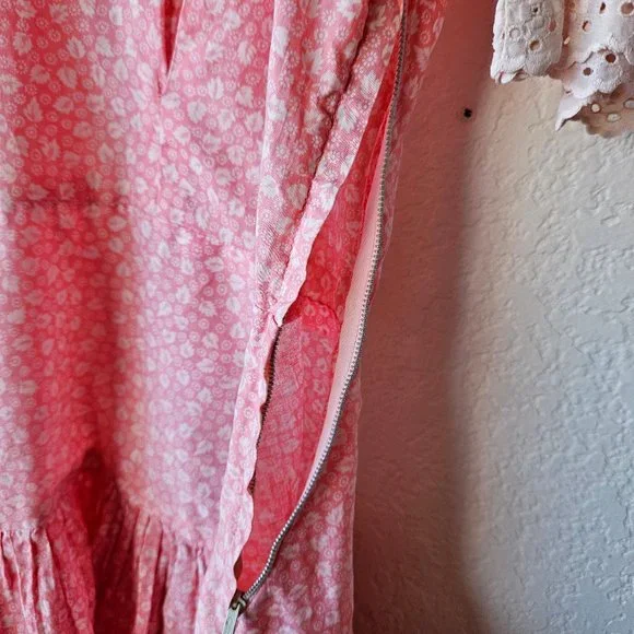 Vintage 30s Pink Cotton Calico Flour Sack Feedsack Depression Day Dress S - Picture 10 of 10